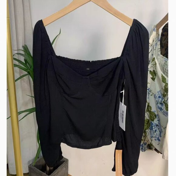 NWT Reformation Reign Top Sz4 Black - Picture 5 of 6